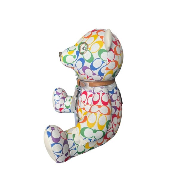 Coach Collectible Bear In Rainbow Signature Canvas CJ954 Limited - Picture 3 of 4